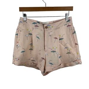 C&C California Womens Costal Shorts Sz 4 Multi Colored 100% Linen